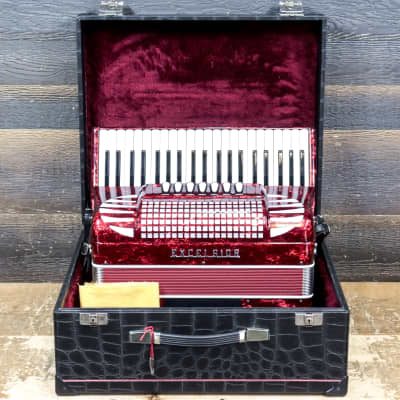 Excelsior Model 1308 41-Key 120-Bass 7-Treble Switch Red Piano Accordion w/Case image 9