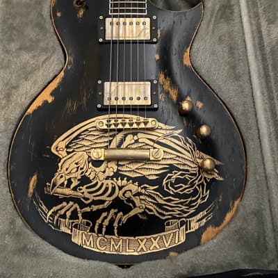 ESP Custom Shop Distressed Black Warbird Will Adler Lamb of God Signature  inklusive original ESP Koffer und Zertifikat image 1