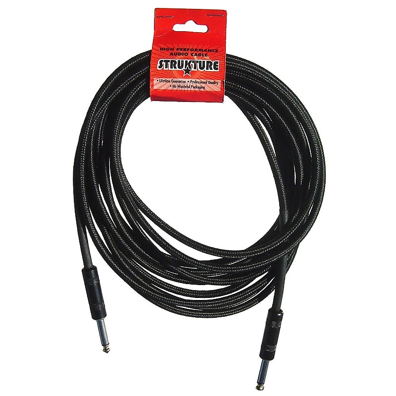 Strukture 10ft Instrument Cable, 6mm Woven (SC10W) Black image 1