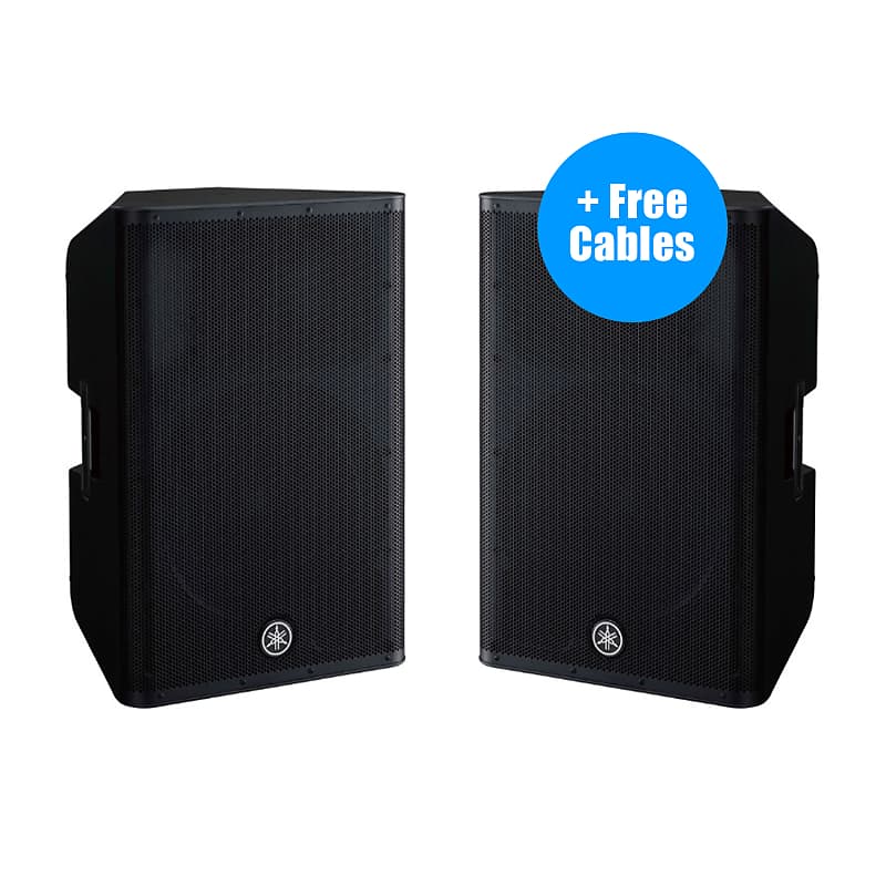 Yamaha DXR15mkII 15 1100W 2-Way Active Loudspeaker Bundle with Cables  			