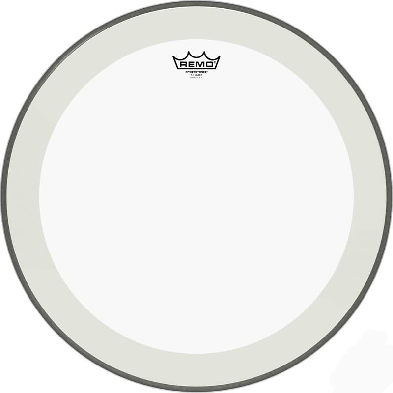20" Powerstroke 4 Clear Bass Drum Head with double layer and clear dot image 1