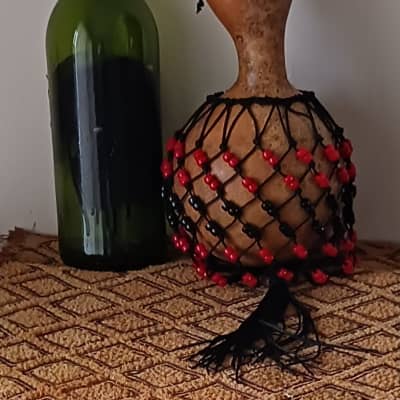 Ewe-style netted gourd rattle (axatse) image 2