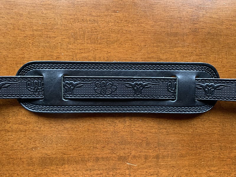 Gretsch Guitar Strap Tooled Black Leather Retro Western