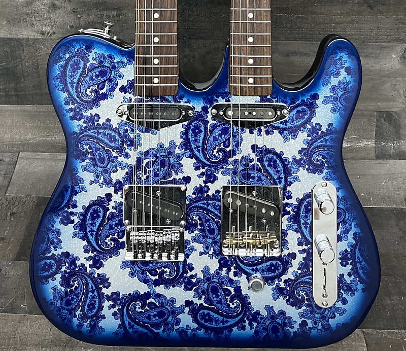 Forrest Double Neck Electric 12/6 with B bender 6/12 2000 Paisley Blue with case! image 1