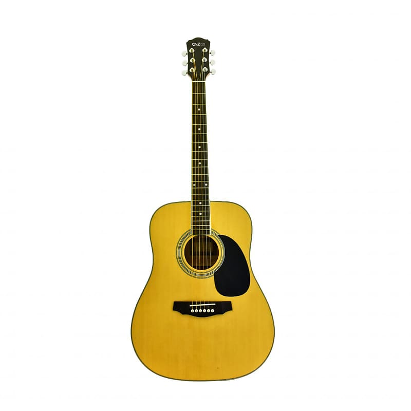 CNZ Audio Acoustic Dreadnought Guitar, Natural Spruce Top, Mahogany Back & Sides image 1