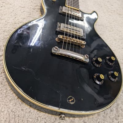 Very Cool Vintage Univox LP Style Cutaway Electric Guitar w/Case, Black - 1970s? image 12