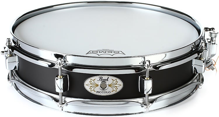 Pearl S1330 Steel Effect Piccolo Snare Drum - 3-inch x 13-inch - Black image 1