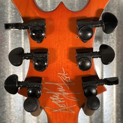B.C. Rich NJ Neck-Thru Series Warlock Flame Maple Cherry Sunburst Guitar & Case #0508 Used image 4