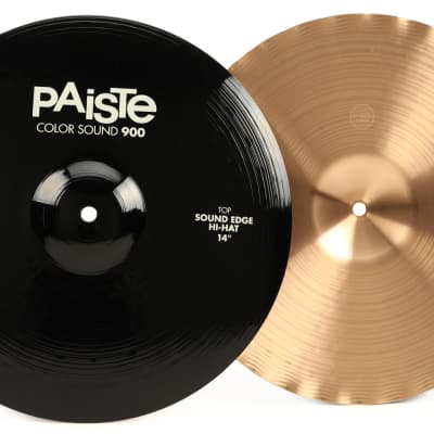 Paiste 14 inch Color Sound 900 Black Sound Edge Hi-hat Cymbals  Bundle with Paiste 18 inch Color Sound 900 Heavy Crash Cymbal image 3