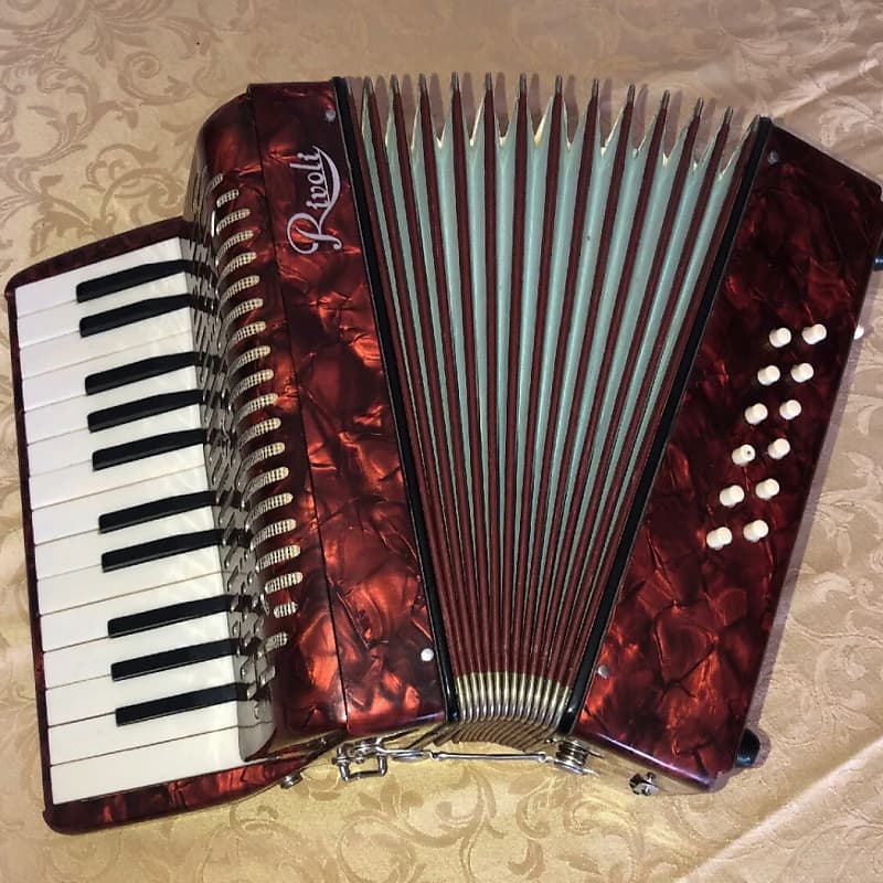 Red Sonola Rivoli Accordion (25 Key & 12 Bass) Made in Italy Reverb