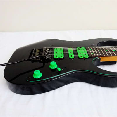 Ibanez UNIVERSE UV7 BK 1992 Green Dot 1992 Black MIJ Steve