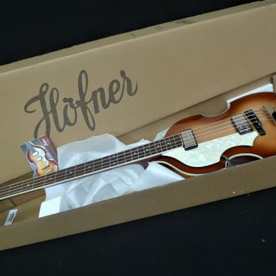 Hofner HCT-500/1L-SB Left Handed Custom Conversion Contemporary Beatle Bass Tea Cups, LaBella Flats & Cream Switches. image 9