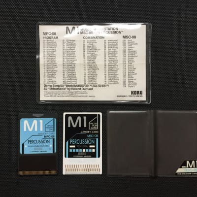 Korg M1 ROM Waveform + Data Voice Cards // MSC-8S (MSC-08 + MPC-08) Percussion // With Etui + Chart image 2