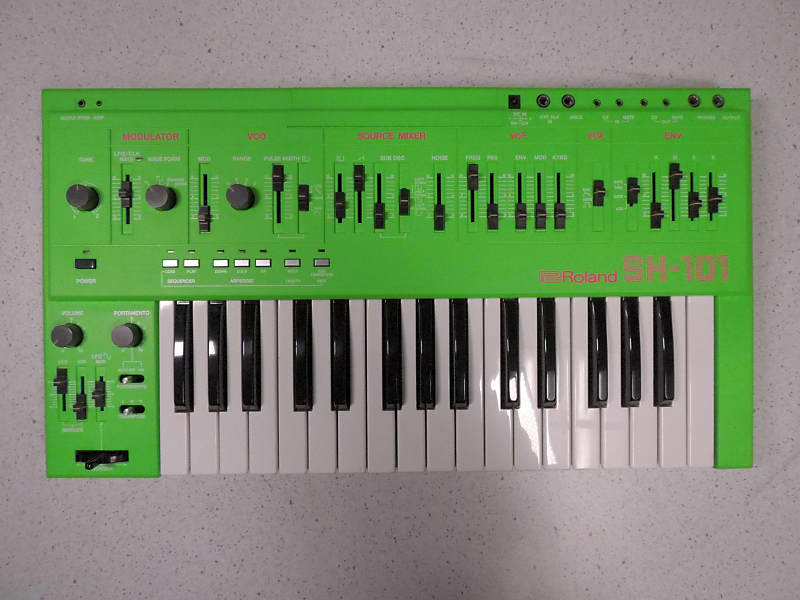 Roland SH-101 Monophonic Analog Synthesizer Refinished by GHOSTINMPC Custom Green [Three Wave Music] image 1
