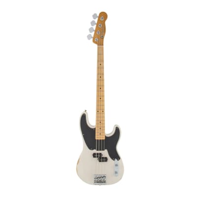 Fender Mike Dirnt Road Worn Maple Fingerboard, Hi-Mass Bridge, Thick Modern Neck 4-String Precision Bass (Right-Handed, White Blonde) for sale
