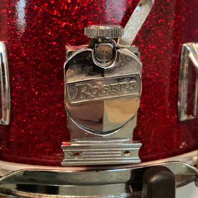 Rogers Powertone Marching Snare Drum 1968-70 Red Sparkle image 2