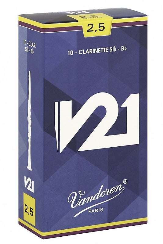 Vandoren V21 2.5 strength Clarinet reeds, 10 count image 1