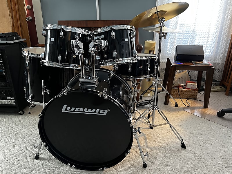 Ludwig Accent Drive 5-Piece Complete Drum Set - Black Sparkle