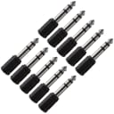 10 Pack of 1/8"(3.5mm) Female to 1/4" TRS Male Adapter Converter for iPod iPhone