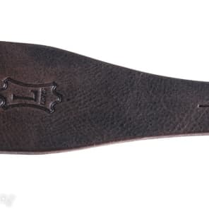 Levy's M17 2.5" Distressed Veg Tan Leather Guitar Strap - Dark Brown image 3