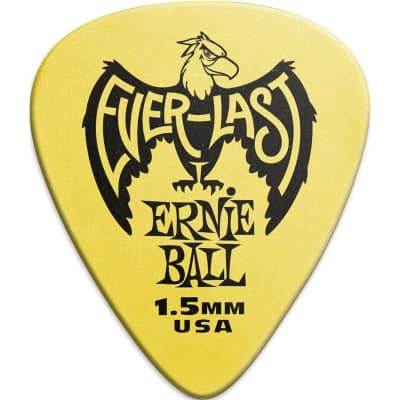Ernie Ball 9195 Everlast Pick, 1.5mm, Yellow, 12 Pack for sale