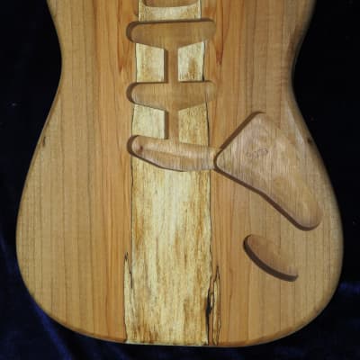 Spalted Maple Top / Mahogany Strat body Standard Hardtail 5lbs #3272 image 1