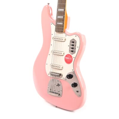 Squier Classic Vibe Bass VI Shell Pink w/Matching Headcap & 3-Ply Parchment Pickguard (CME Exclusive) Pre-Order image 2