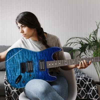 Bc Rich Warlock Electric Guitar Transparent Cobalt Blue Finish Mk7