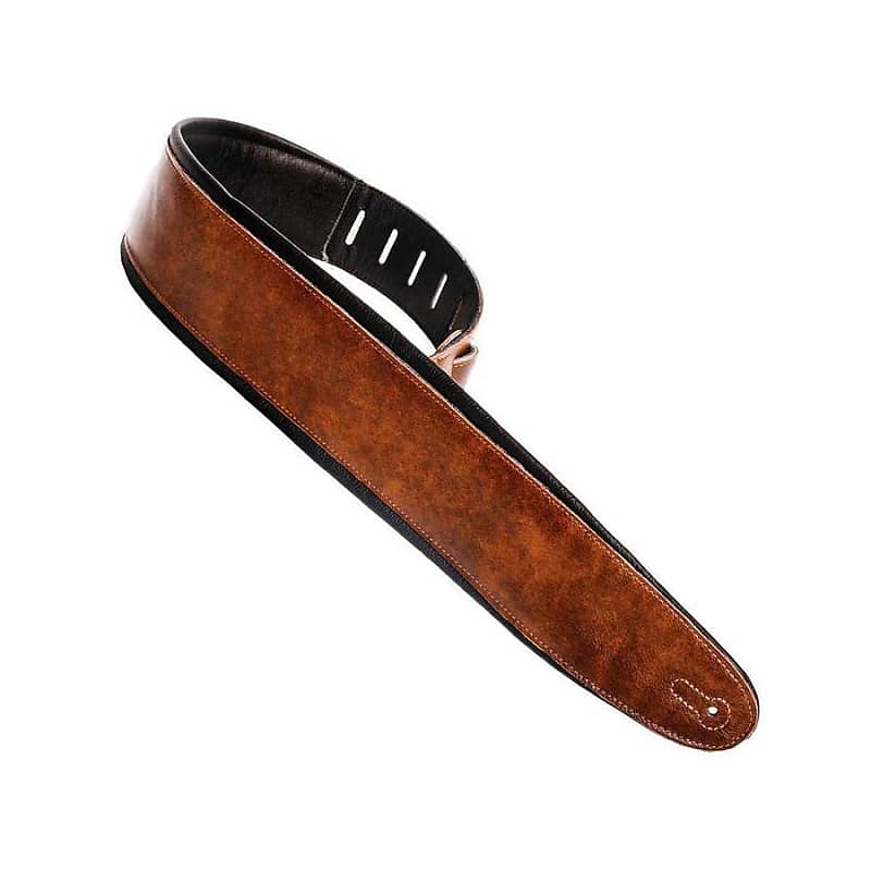 Immagine Henry Heller 3.5" Padded Capri Leather Guitar Strap Brown / Black HPAD35-8 - 1