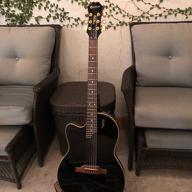 Left Handed Epiphone Chet Atkins SST 1999 Black Lefty | Reverb