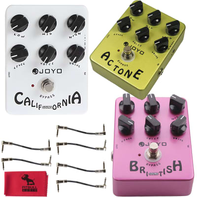 JOYO JF-13 AC Tone, JF-15 California JF-16 British Sound Pedals w/ Cables, Cloth for sale