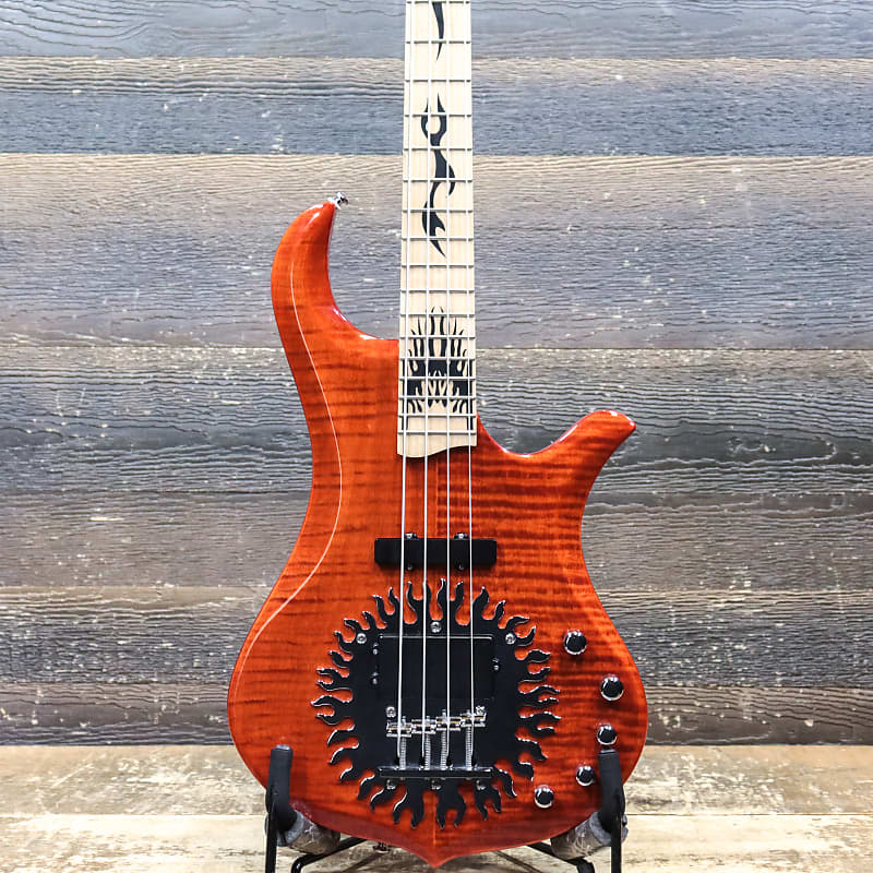 Traben Tribal Sun SLE Flame Maple Top Burnt Orange 4-String | Reverb
