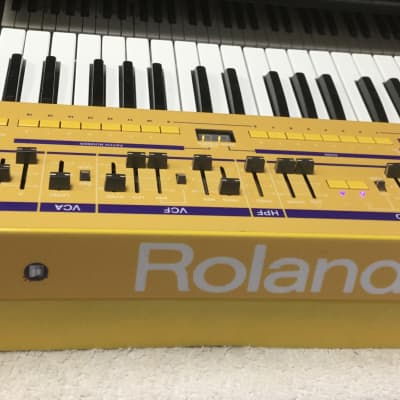 Custom Yellow Juno 106 Roland w/ polyphony meter ! image 6