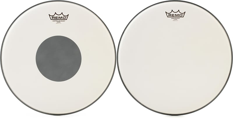Remo Controlled Sound Coated Drumhead - 14 inch - with Black Dot  Bundle with Remo Ambassador Coated Drumhead - 14 inch image 1