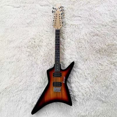 5 String Fretless Bass / 12 String   Double Sided,  Busuyi Double Neck Guitar 2021 (Sunburst)All levels image 3