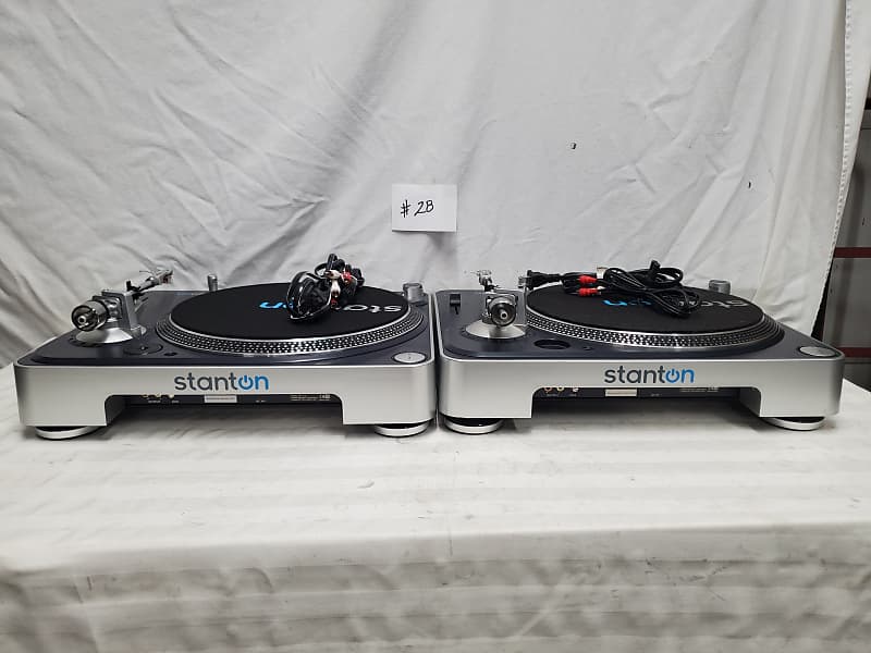 STANTON T-50 BELT DRIVE DJ TURNTABLES SOLD AS A PAIR WITH