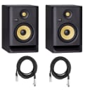 Pair of KRK ROKIT 5 G4 5" 2-Way Active Studio Monitor (Black) with XLR Cables