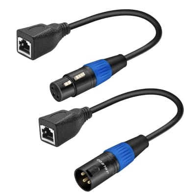3 Pin XLR to RJ45 Cable Set - RJ45 to (1) Male & (1) Female XLR DMX Cable,  XLR Audio Cable for Stage and Recording Studio 1 Pair (1m/3ft)
