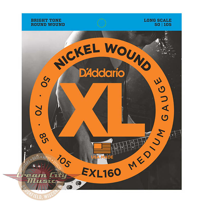 D'addario EXL160 Nickel Wound Bass Medium Long Scale Guitar Strings .050-.105 image 1