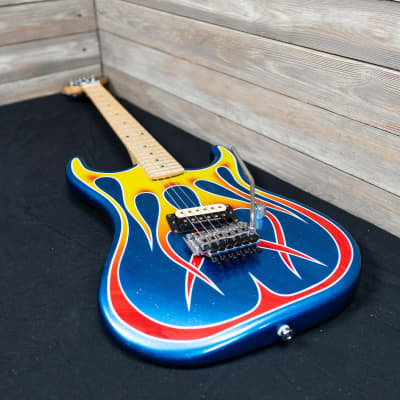 Kramer Baretta "Hot Rod" Electric Guitar  - Blue Sparkle Flames (9014-BO) image 19