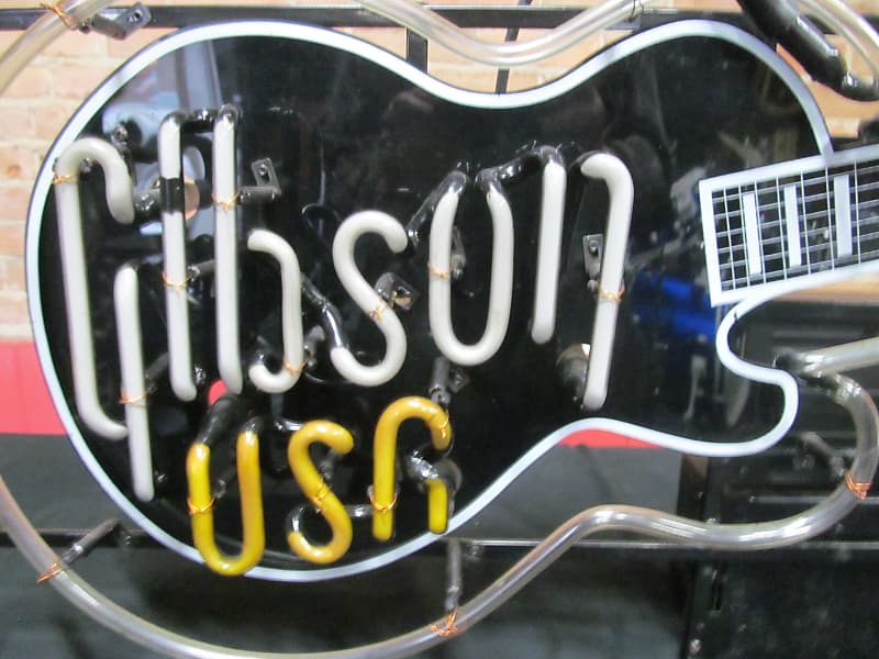 Vintage 1990 Gibson Les Paul Custom Dealer Only Neon Sign