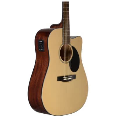 Jasmine JD-36CE Dreadnought Acoustic-Electric  Guitar (Natural) image 4