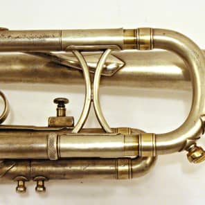 Vintage 1925 King Liberty Bb/A Trumpet, Silver Gold Wash