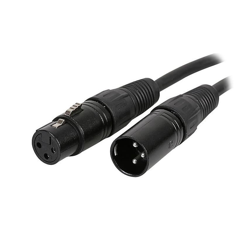 XLR Male to XLR Female Microphone Lead, 10m Black | Reverb