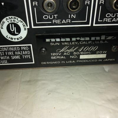 Marantz 4000 Quad Pre Amp 1973-77 Silver/woodgrain | Reverb
