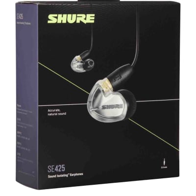 Shure SE425-V+UNI Sound Isolating Earphones with 3.5mm Cable, Remote and Mic - Silver image 4
