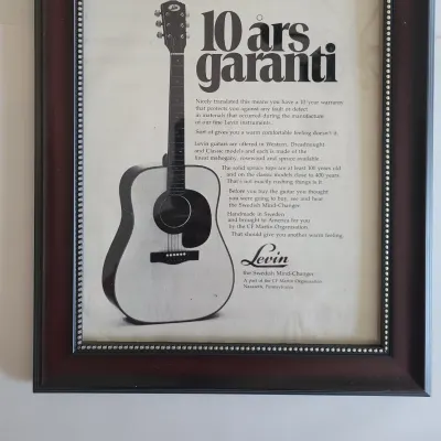 1974 Levin Guitars Promotional Ad Framed Levin Western Dreadnought Original for sale