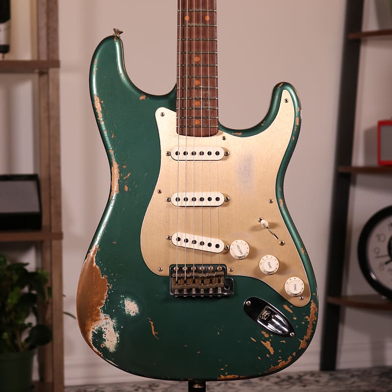 Fender Custom Shop Stratocaster Heavy Relic '59 - Rosewood Fingerboard, Aged Sherwood Metallic Green image 1