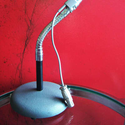 Vintage 1940's Turner 80X crystal microphone Satin Chrome w cable, gooseneck and Atlas stand # 4 image 11