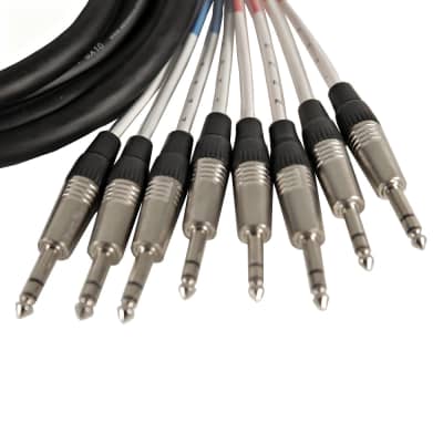 Seismic Audio 10 Foot Insert Snake Cable - 8 TRS to 4 XLR Male and 4 XLR Female image 3
